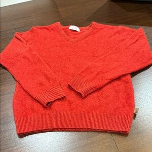 Koru Merino Wool, Possum Fur & Silk Blend Red V-Neck Sweater